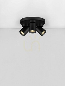 GALVEZ Luces Exclusivas LE44407 fekete mennyezeti spotlámpa 3×GU10 22 cm small 1