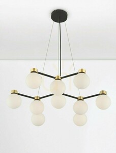 Luces Exclusivas CAMINOS LE44543 csillár, fekete aranyszínű részletekkel, 10 × G9, 66 cm small 1