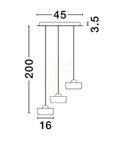 Függőlámpa ESPINAR 3 búrával Luces Exclusivas LE44498 small 1