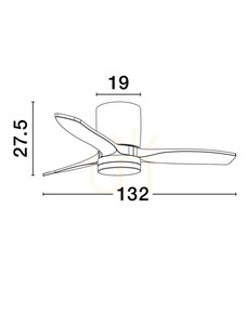 Luces Exclusivas Guarayos LE44965 mennyezeti ventilátor LED 18 W, fekete fa kivitel, 70 cm small 1
