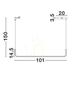 PIURA lineáris függeszték LED 20W 3200K fekete 102 cm LE44815 Luces Exclusivas small 1