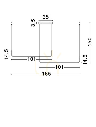 Jelölje be Fekete LED függőlámpa Luces Exclusivas PIURA LE44816 42 W 1849 lm 3200 K 165 cm TRIAC