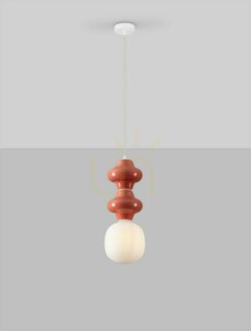 Fehér VILROSA Luces Exclusivas LE44558 kerámia és üveg függőlámpa small 1