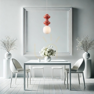 Fehér VILROSA Luces Exclusivas LE44558 kerámia és üveg függőlámpa small 4