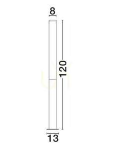 ELALTO kerti oszlop 120 cm matt fekete LED 27 W 3000K 1560 lm IP54, Luces Exclusivas LE73809 small 3