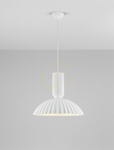 Luces Exclusivas GIRONTO LE45305 fehér gipsz függesztéklámpa, 50 cm small 1