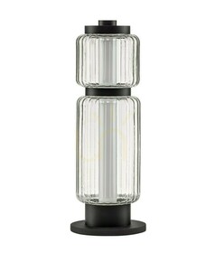 ALQUERI LED asztali lámpa, fekete, bordázott burával, 39 cm, Luces Exclusivas LE45809 small 0