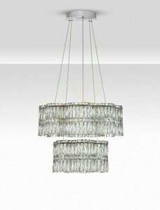 ARIZA kétszintes függeszték, kristály és acél, LED 56 W 3500K 4119 lm, 60 cm, TRIAC-szabályozható, Luces Exclusivas LE45852 small 1
