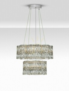 ARIZA kétszintes függeszték, kristály és acél, LED 56 W 3500K 4119 lm, 60 cm, TRIAC-szabályozható, Luces Exclusivas LE45852 small 2