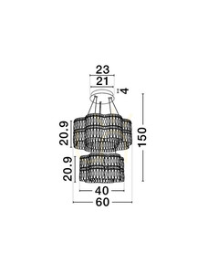 ARIZA kétszintes függeszték, kristály és acél, LED 56 W 3500K 4119 lm, 60 cm, TRIAC-szabályozható, Luces Exclusivas LE45852 small 4
