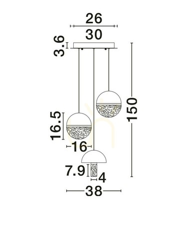 Jelölje be TARREGA függőlámpa a Luces Exclusivas LE46183-tól