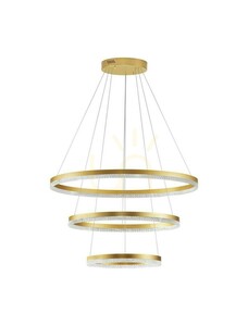 Luces Exclusivas ACACIO LE43558 LED függőlámpa, három gyűrű, aranyszínű, 80 cm small 0