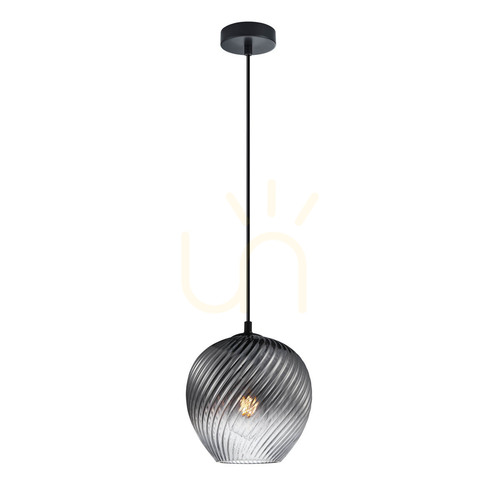 Jelölje be Italux modern fekete füstüveg függőlámpa E27 20,5 cm PND-3664-1-BK-SG