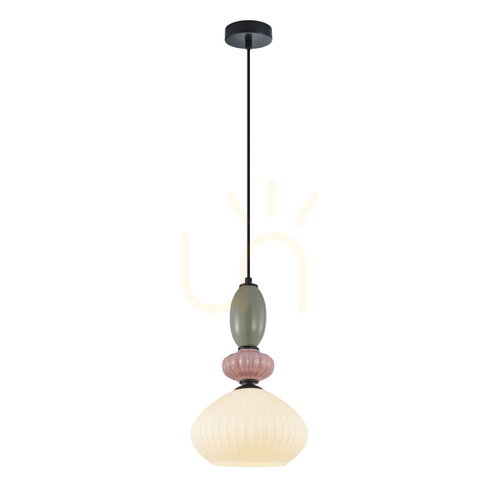 Jelölje be Függőlámpa Italux Altra fekete-fehér üveg E27 PND-36787-1A-BK-WH