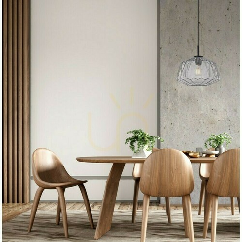 Jelölje be Függőlámpa Italux Antita fekete füstüveg búrával E27 30 cm PND-3644-1-BK-SG