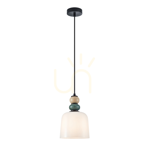 Jelölje be Függőlámpa Italux Bonata fekete-fehér üveg E27 16 cm PND-36573-1C-BK-WH