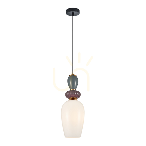 Jelölje be Függőlámpa Italux Martelo E27 arany-fehér üveg 15 cm PND-36545-1A-GD-WH