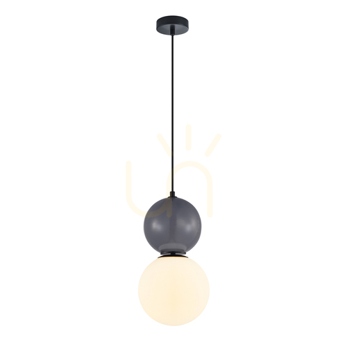Jelölje be Függőlámpa Italux Mastal fekete-fehér üveg E27 20 cm PND-36603-1L-BK-GR