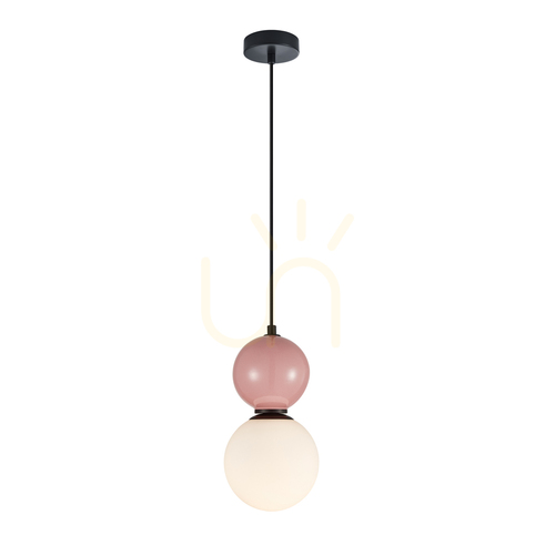 Jelölje be Függőlámpa Italux Mastal E27 fekete üveg 15 cm PND-36603-1S-BK-PK