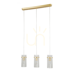 Italux Merto függőlámpa, aranyszínű, átlátszó üveggel, 3×E14, 60 cm PND-40930-3B-GD small 0