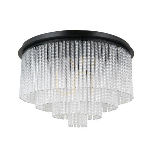 Jelölje be Plafon Italux Naute fekete üveg 9 fényű E14 LED 50 cm PLF-40931-9A-BK