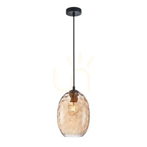 Italux Novala függőlámpa borostyánszínű üvegbúrával, E27, 18 cm, PND-3031-1-BRO-AMB small 0