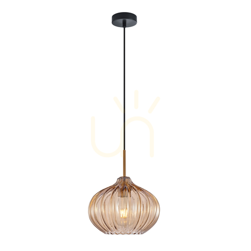 Jelölje be Italux Pansol arany borostyán üveg LED függőlámpa 25 cm PND-2940-1S-BRO-AMB