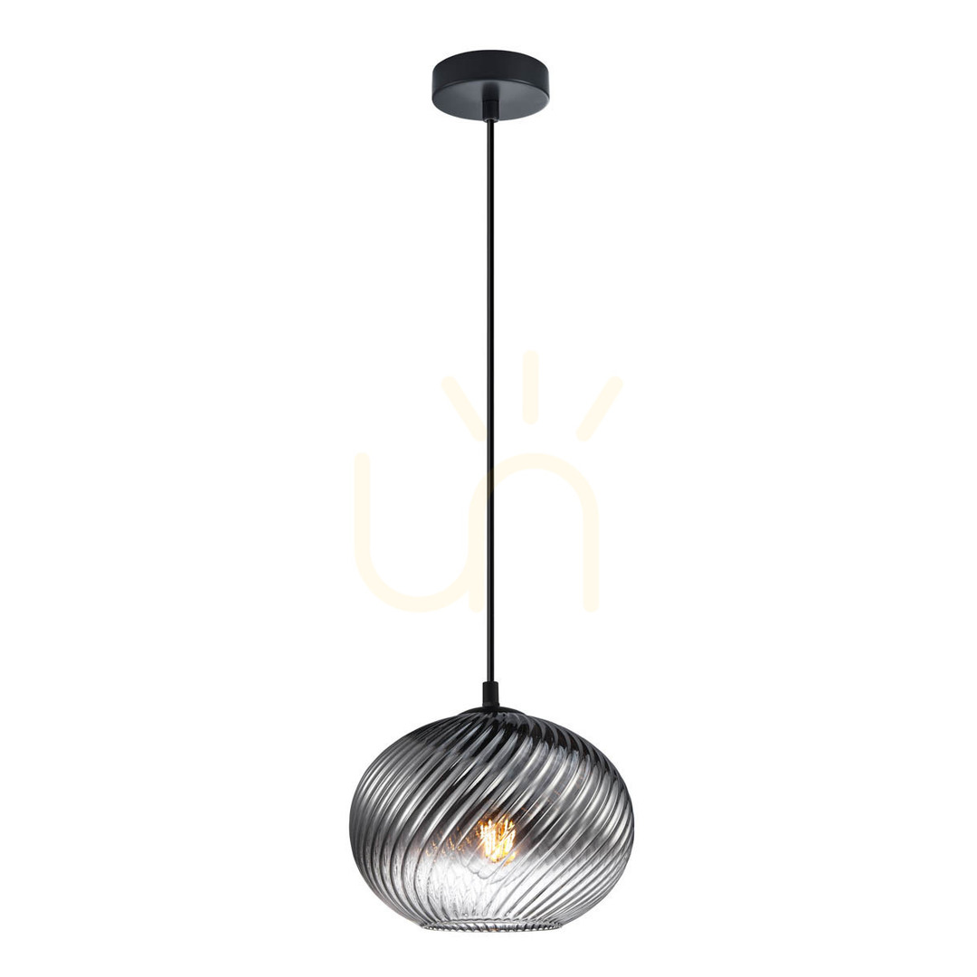 Jelölje be Függőlámpa Italux Modern fekete füstös üveg E27 22 cm PND-3665-1-BK-SG Függőlámpa Italux Modern fekete füstös üveg E27 22 cm PND-3665-1-BK-SG