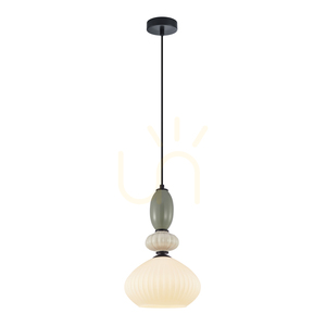 Italux Domali E27 függőlámpa, fekete, szürke elemekkel PND-36816-1E-BK-WH small 0