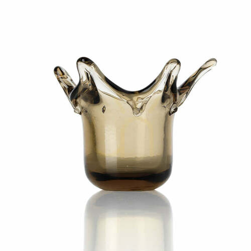 Jelölje be Gyertyatartó Crown füstszínű 13 cm
