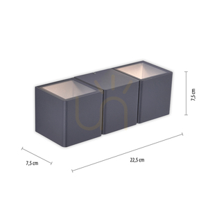 MARCEL fali lámpa 9658-13 Antracit 2xLED small 7