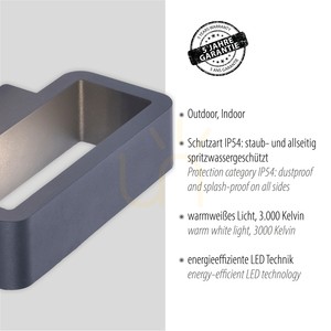 HENDRIK kültéri fali lámpa 9668-13 antracit LED IP54 small 3