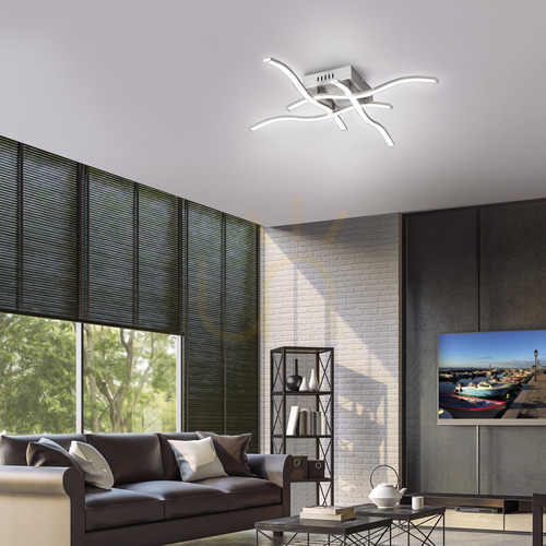 Jelölje be WAVE 15131-55 LED mennyezeti lámpa, acél, 4 karú, 55 cm, 3000 K