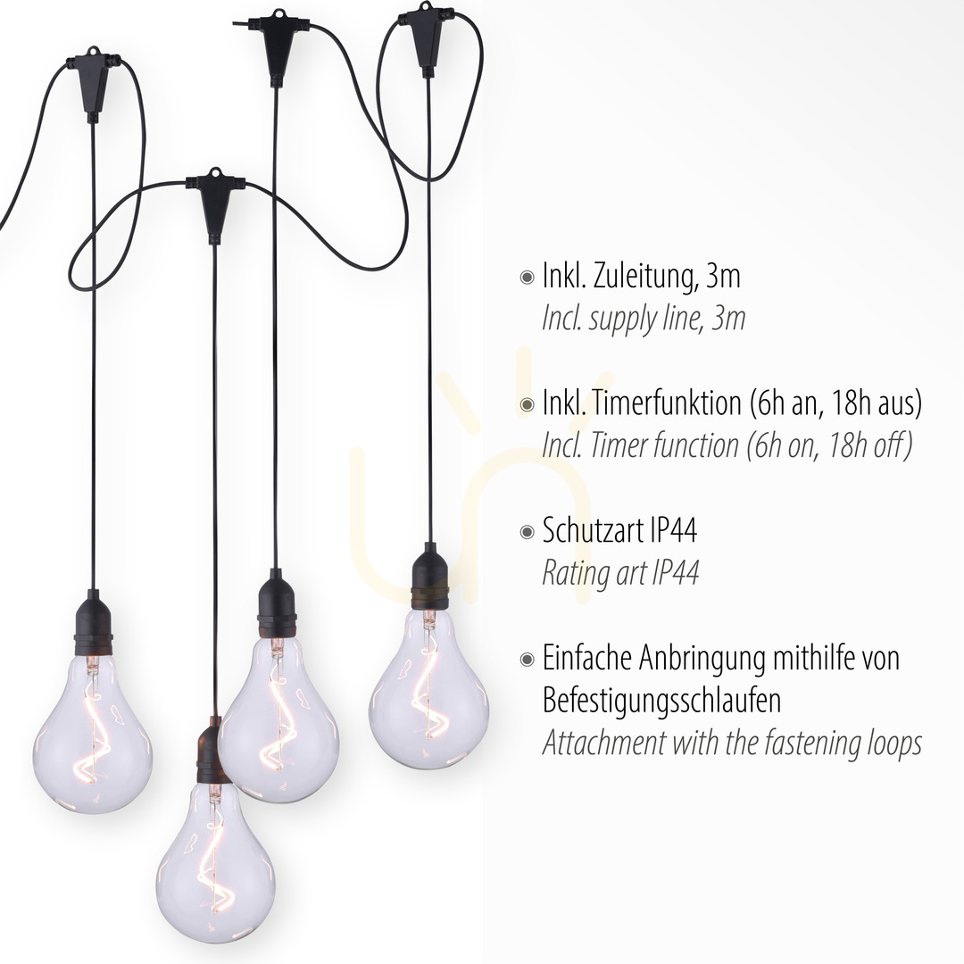 Kijelző ENNI függőlámpa 19094-18 Fekete 4xLED ENNI függőlámpa 19094-18 Fekete 4xLED