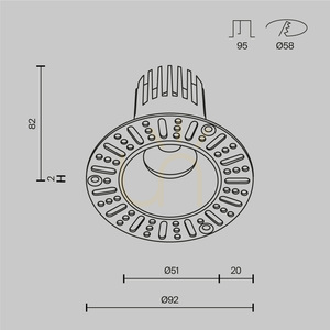 DIP süllyesztett lámpatest DL119-10W-2.7K-TRS-B Maytoni small 7