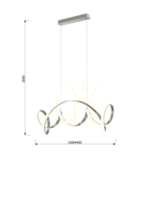 TORONTO ezüst függőlámpa 105 cm 7095-0163 Aviano small 3