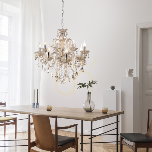 Jelölje be Paul Neuhaus GRACIA 3081-97 kristálycsillár, sárgaréz színű, 8×E14