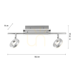 SILEDA plafond 6781-96 Ezüst 2xLED small 6