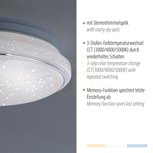 JUPITER 14362-16 LED mennyezeti lámpa fehér Ø35 cm csillagos ég hatás small 3