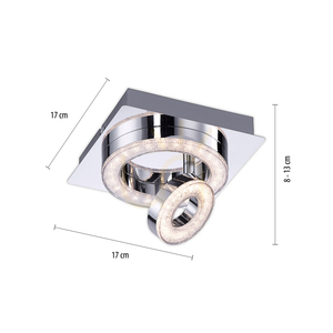 TIM Plafond 14520-17 króm 2xLED small 8