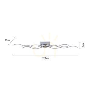 WAVE 15166-55 LED mennyezeti lámpa, acél, 3 égős, 97,5 cm small 8
