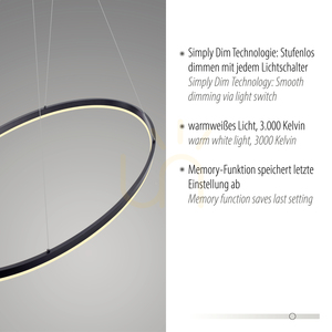 TITUS függőlámpa 2393-13 antracit 1xLED small 3