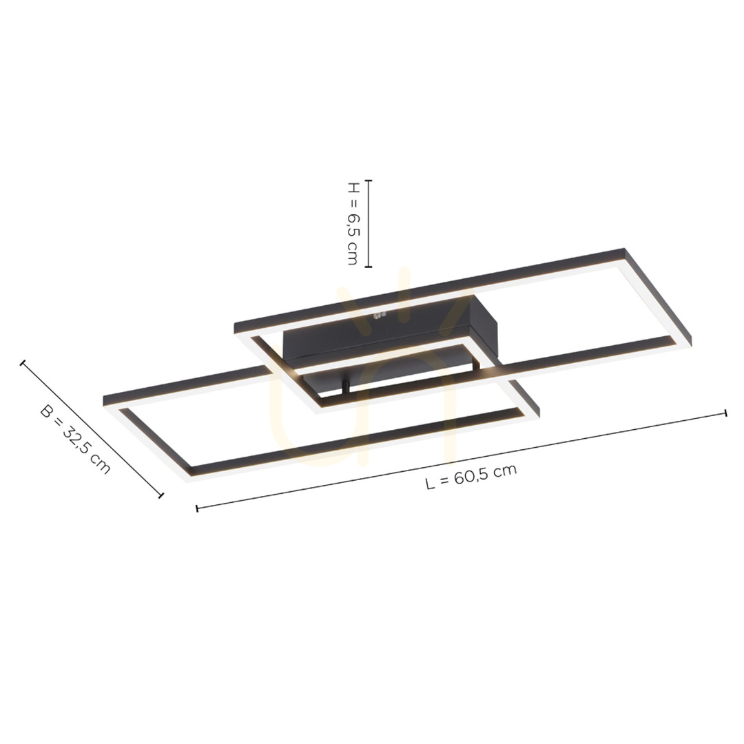 Előnézet Plafond IVEN 14140-18 fekete 2xLED Plafond IVEN 14140-18 fekete 2xLED