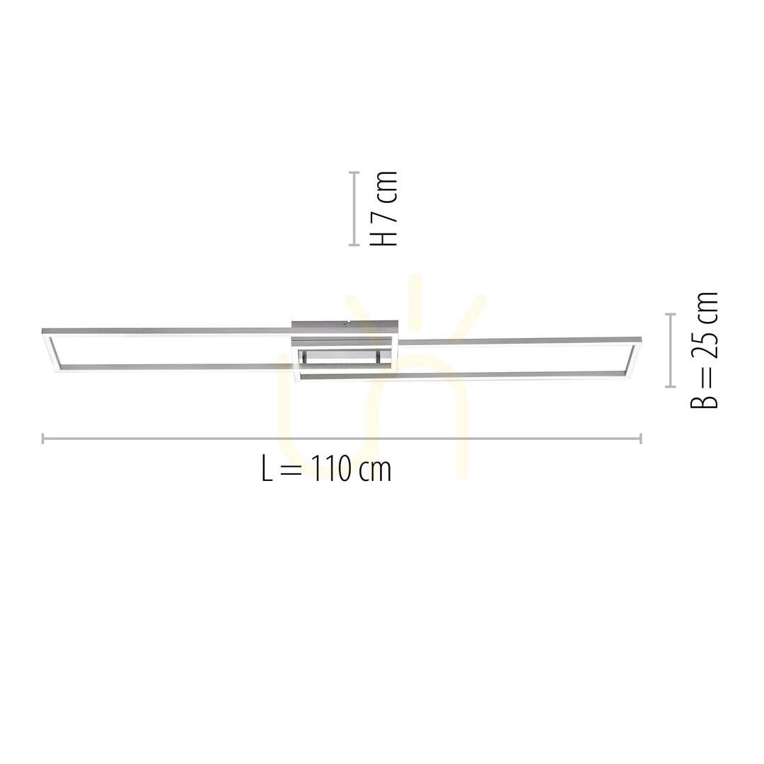 Előnézet Plafond IVEN 14019-55 Ezüst 2xLED Plafond IVEN 14019-55 Ezüst 2xLED