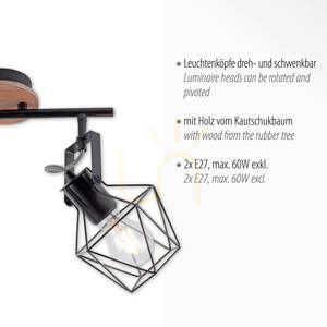 Plafond JARO 15672-78 Fekete 2xE27 small 3