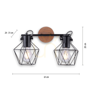 Plafond JARO 15672-78 Fekete 2xE27 small 6