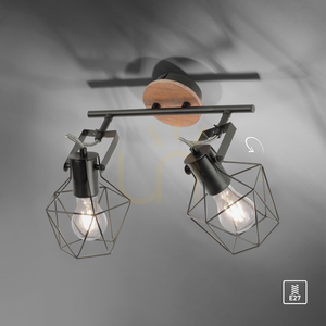 Plafond JARO 15672-78 Fekete 2xE27 small 7