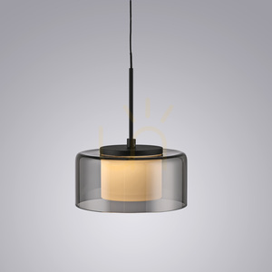 Paul Neuhaus RIKA 2112-18 LED függőlámpa, fekete, füstszínű búrával, 15 cm small 10