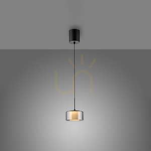 Paul Neuhaus RIKA 2112-18 LED függőlámpa, fekete, füstszínű búrával, 15 cm small 5