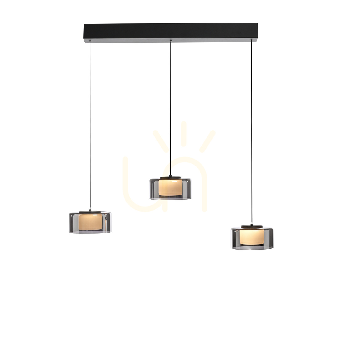 Kilátás Zuma Line RIKA 2113-18 fekete/smoky LED függőlámpa, 20 W, 71 cm Zuma Line RIKA 2113-18 fekete/smoky LED függőlámpa, 20 W, 71 cm